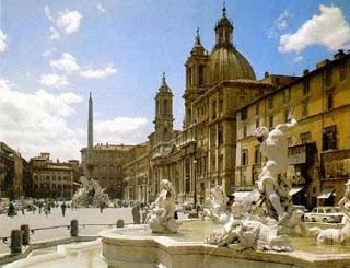 Plaza Navona, contiene la famosa Fuente de los cuatro ríos.