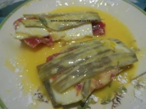 Librillos de pencas de acelgas rellenos-Receta para niños