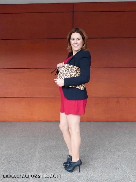Look (embarazada premamá)  Como combinar un vestido granate, modo 2, look oficina(2)
