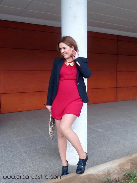 Look (embarazada premamá)  Como combinar un vestido granate, modo 2, look oficina(2)