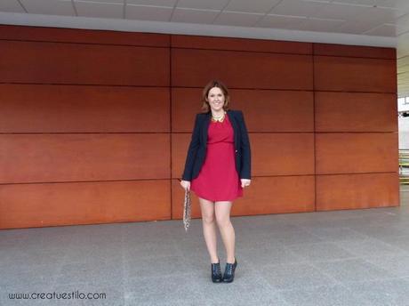 Look (embarazada premamá)  Como combinar un vestido granate, modo 2, look oficina(2)