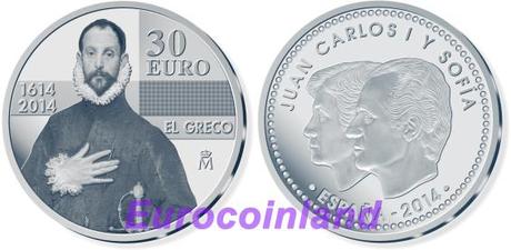 Moneda España 30€ 2014 – IV Centenario Muerte de “El Greco”