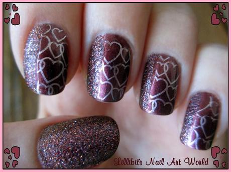 RETO TIPOS DE ESMALTES (2): Arena + Craquelado ¡Feliz San Valentín y cumple para mí! :-)