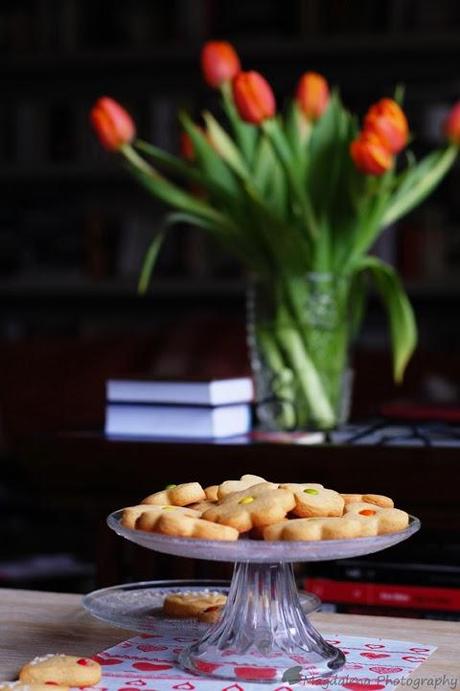 GALLETAS DE MANTEQUILLA - CORAZONES Y FLORES PARA SAN VALENTÍN