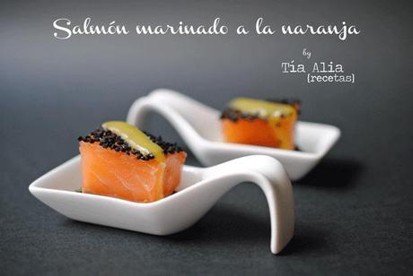 Salmón marinado a la naranja
