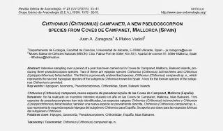 Nuevo pseudoescorpión de cuevas de Mallorca