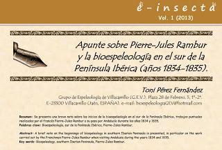 Artículo histórica sobre la bioespeleología en el Sur de la Península Ibérica