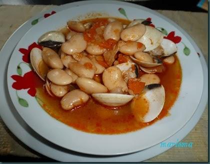 judiones con almejas,racion copia