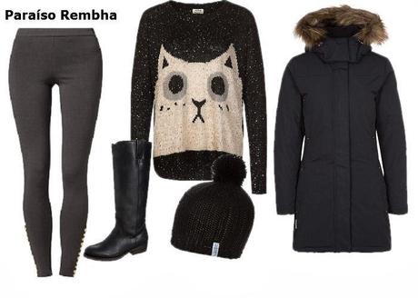 Look Plumas Gorro Gris