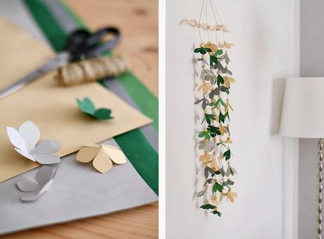 DIY.....DELICADA GUIRNALDA CON FLORES DE PAPEL