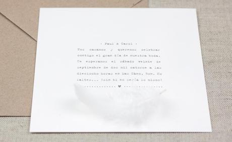 Invitaciones de Boda Project Party Studio Invitación modelo pluma de Project Party Studio