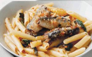 Receta de Macarrones marineros. Nutrición y recetas Pasta con sardinillas - Cantabria en tu boca