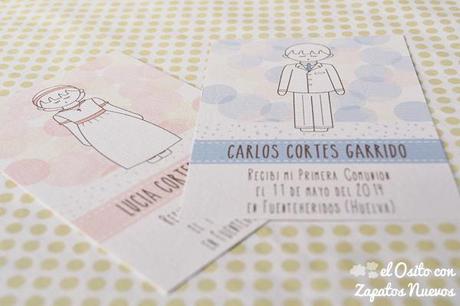 recordatorios primera comunion personalizados osito verjurado niña niño acuarela