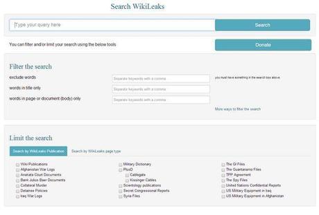 Wikileaks facilita la experiencia de los visitantes a su sitio con un nuevo buscador wikileaks-search-engine-advanced