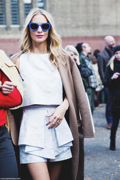 London_Fashion_Week-Street_Style-Fall_Winter_14-Poppy_Delevigne-Topshop_Unique-Shorts-Blue_Sunglasses-1