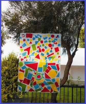 Diseños geométricos en un falso vitral