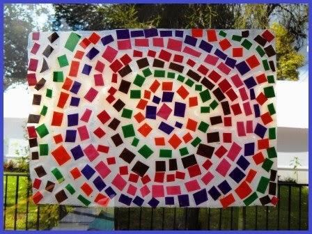 Diseños geométricos en un falso vitral