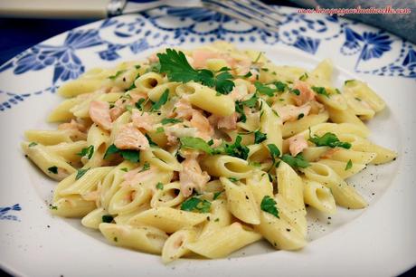 Pasta con salmón (penne al salmone) ~ recetas primeros  ~ IMG 9066m