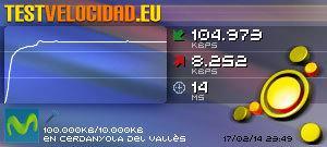 En busca de los 100Mb con Fibra Óptica Test velocidad posterior al cambio