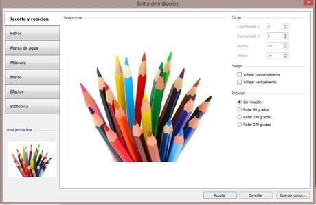 Editor de imágenes - WebSite X5 Professional