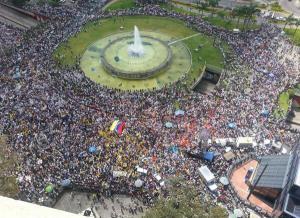 La manifestación en Plaza Venezuela el 12 de febrero