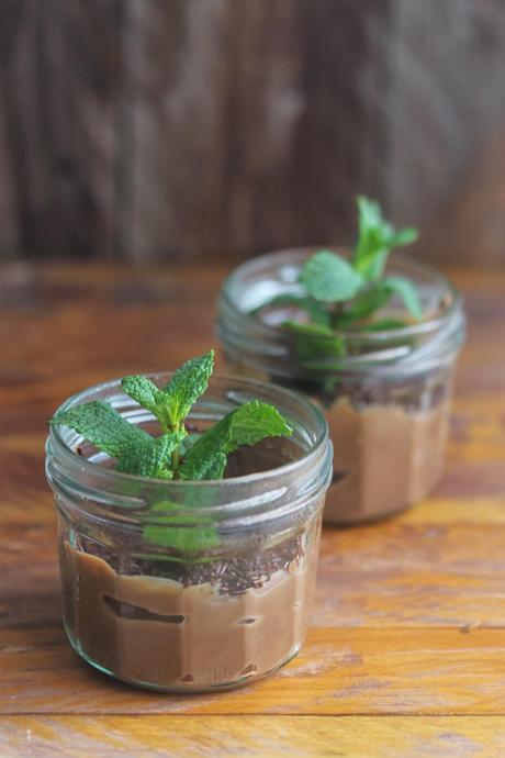 Mini macetas de chocolate