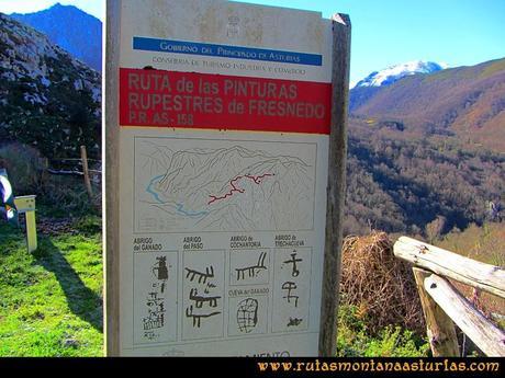 Rutas Montaña Asturias: Cartel descriptivo de la Ruta de las Pinturas Rupestres de Fresnedo
