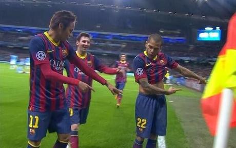 Neymar, Alves y Messi