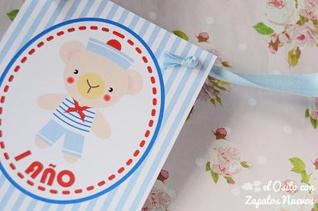 cumpleaños osito marinero guirnalda chocolatinas personalizada fiesta kit