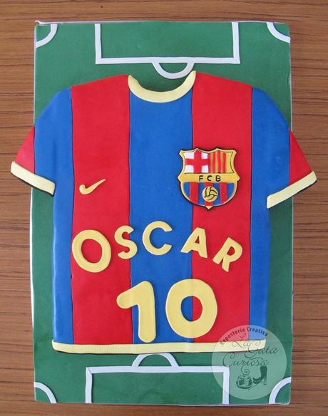 TARTA FONDANT  CAMISETA DEL BARÇA PARA OSCAR