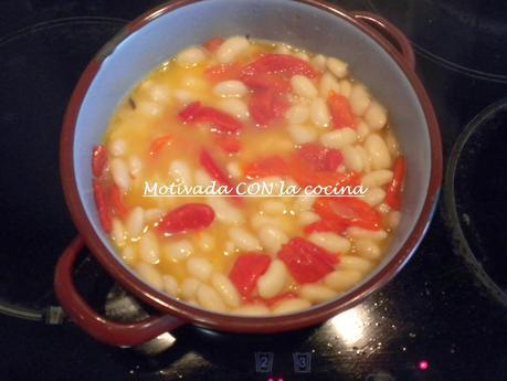 Alubias con pimientos Alubias con pimientos