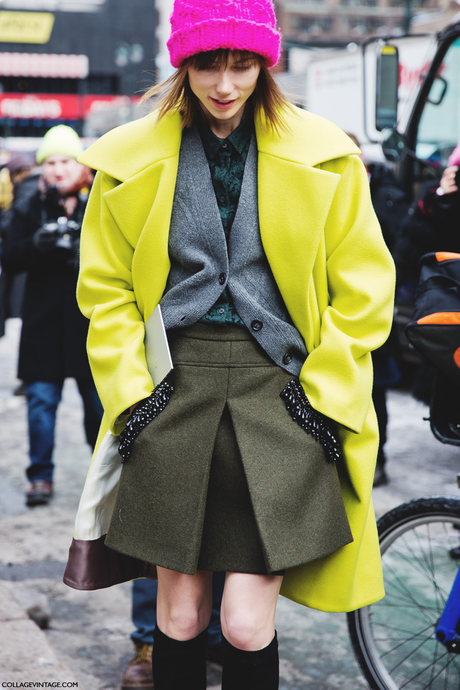 STREET STYLE; COLOR COATS.-