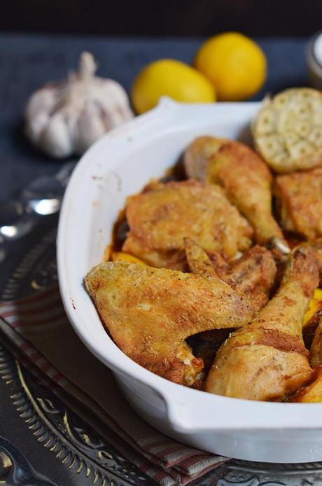 Pollo Mediterráneo con limon y aceitunas