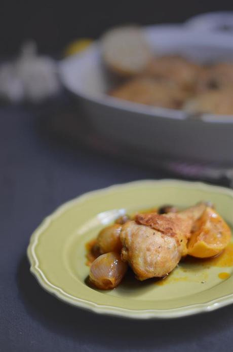 Pollo Mediterráneo con limon y aceitunas