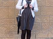 Look (premama embarazada) vestido negro lunares tienda online Sabochi Premamá