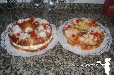 Roscón de Reyes relleno de nata y trufa