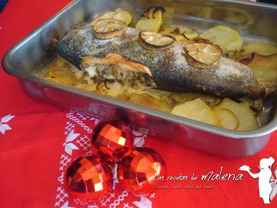 Salmón relleno al horno