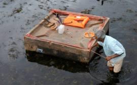 Balsa en la que sobrevivieron Imeldo y Epifanio 20 días en alta mar. Foto: Luis Adern. 