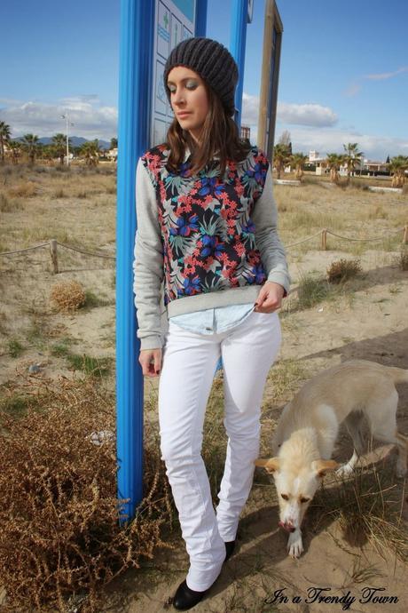 outfit beanie diy pepe jeans bershka mango