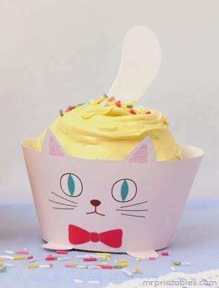 Envoltorio para cupcakes de gatitos