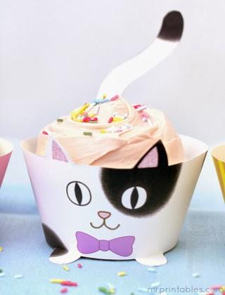 Envoltorio para cupcakes de gatitos