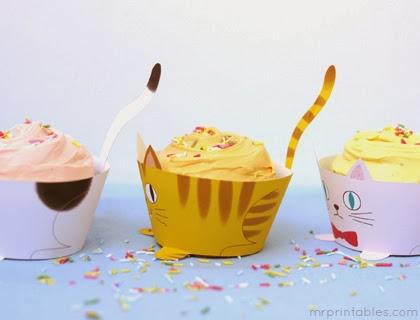 Envoltorio para cupcakes de gatitos