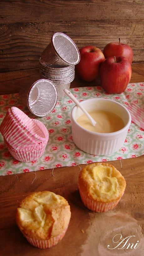 Magdalenas de manzana y crema pastelera