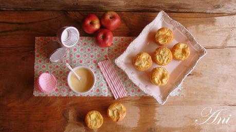 Magdalenas de manzana y crema pastelera