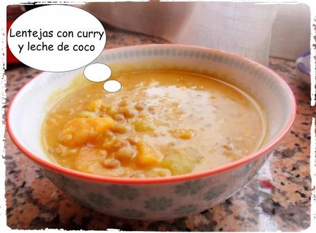Lentejas con curry y leche de coco