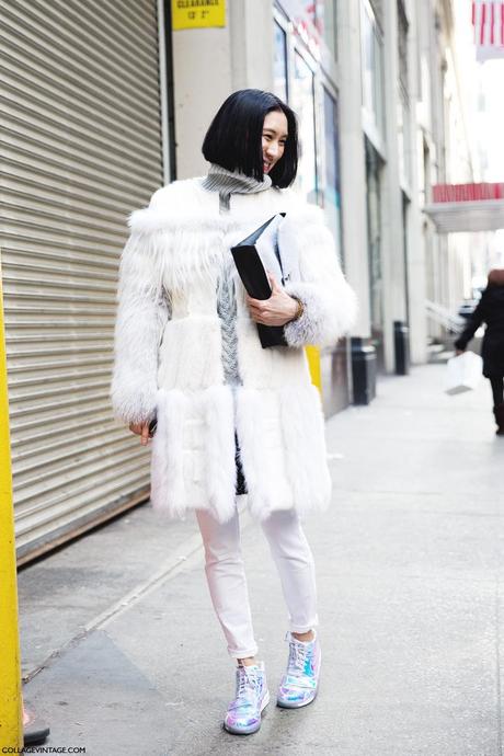 New_York_Fashion_Week-Street_Style-Fall_Winter-2015-Eva_Chen-White_Outfit-Fur_Coat-Sneakers-
