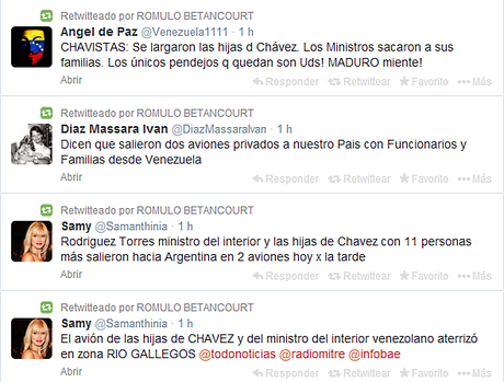 Hijas de Chávez rumbo Argentina