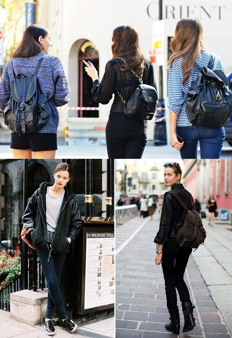 STREET STYLE INSPIRATION; BACKPACKS.-