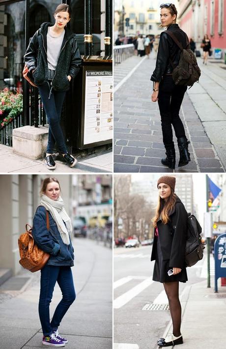STREET STYLE INSPIRATION; BACKPACKS.-
