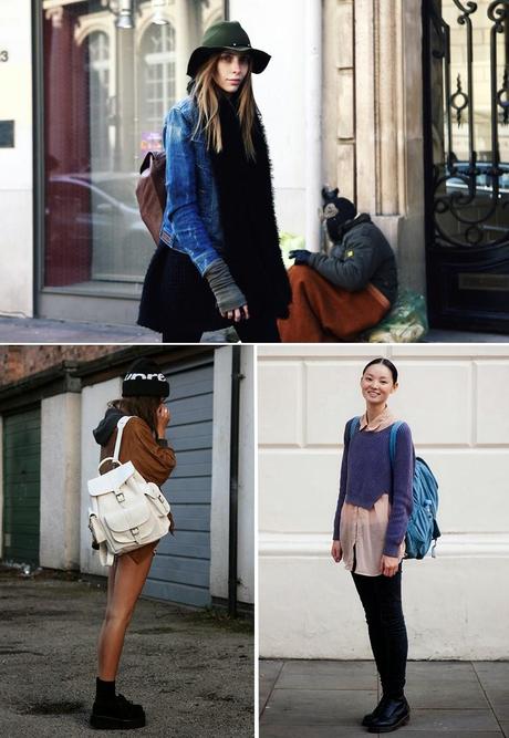 STREET STYLE INSPIRATION; BACKPACKS.-
